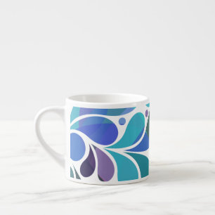 Cute Artsy Aqua Blue, Purple Watercolor Decorative Espresso Cup