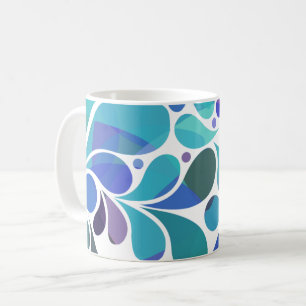 Cute Artsy Aqua Blue, Purple Watercolor Pattern Coffee Mug