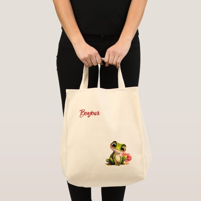 Cute Artsy Frog Tote Bag (Front (Product))
