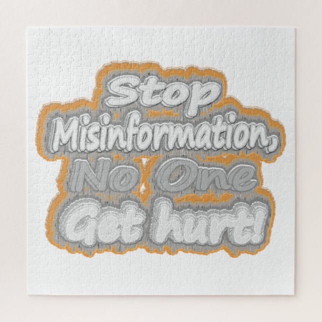 Cute Artwork About "Stop Misinformation". Buy Jigsaw Puzzle (Vertical)