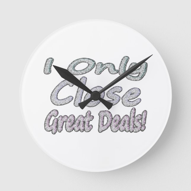 Cute Artwork Design About "Great Deals". Buy Round Clock (Front)
