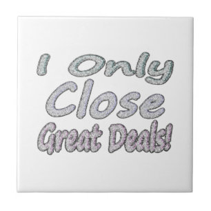 Cute Artwork Design About "Great Deals". Buy Tile