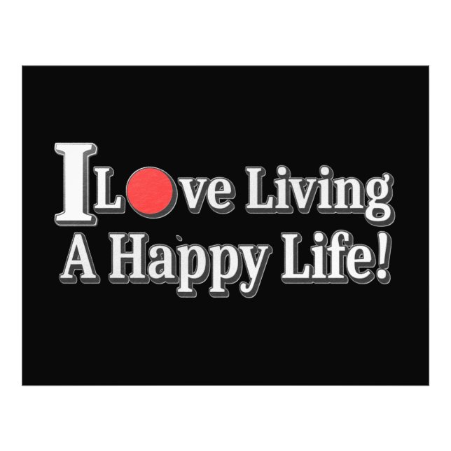 Cute Artwork Design About "Happy Life". Buy Photo Print (Front)