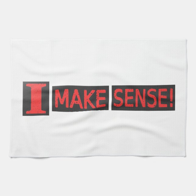 Cute Artwork Design About "Make Sense" Buy Tea Towel (Horizontal)