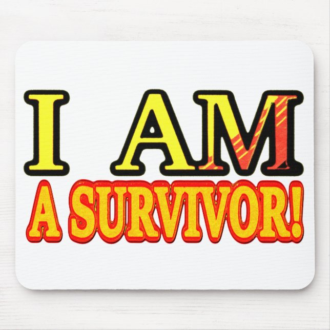 Cute Artwork Design "SURVIVOR". Buy Now Mouse Mat (Front)