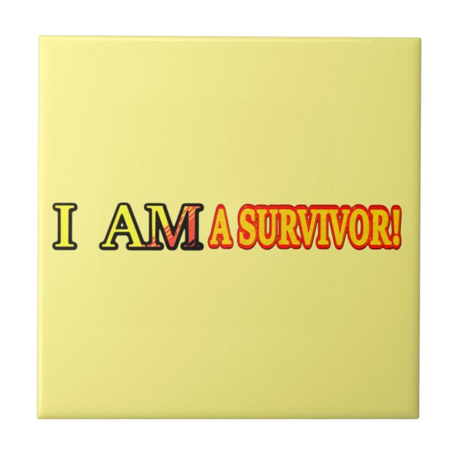 Cute Artwork Design "SURVIVOR". Buy Now Tile (Front)