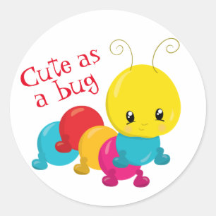 Cute as a Bug Baby Caterpillar Classic Round Sticker