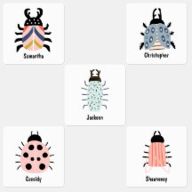 Cute as a bug colourful personalised back to schoo