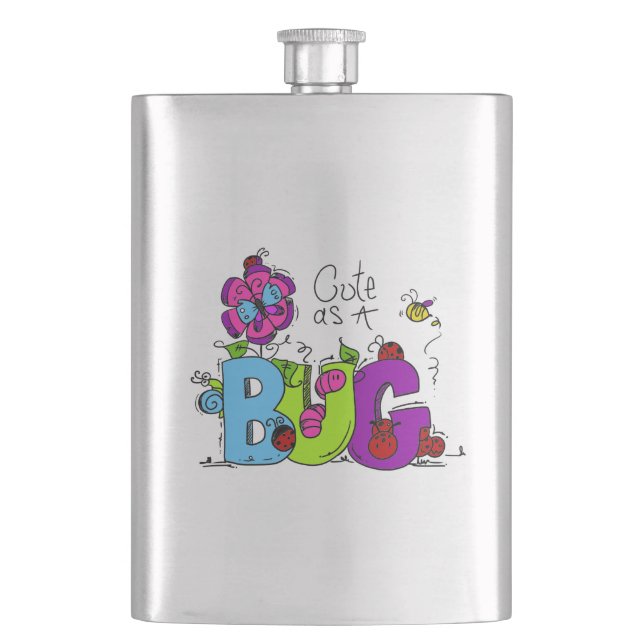 Cute as a Bug Hip Flask (Front)