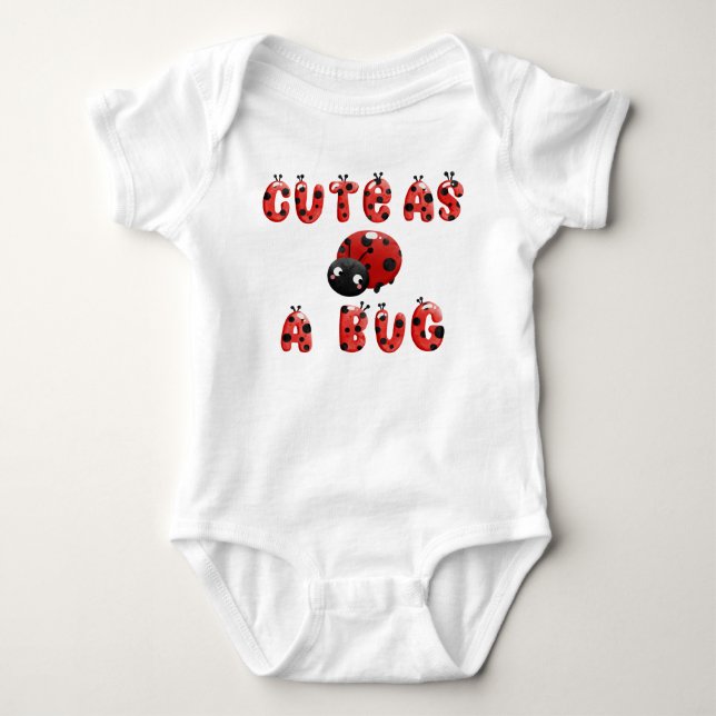 Cute As a Bug LadyBug Baby Bodysuit (Front)