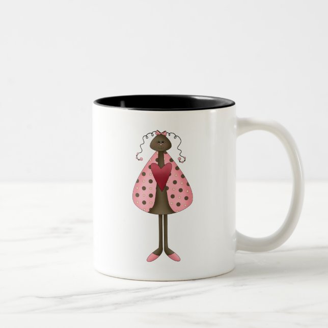 Cute as a Bug · Ladybug Doll Two-Tone Coffee Mug (Right)