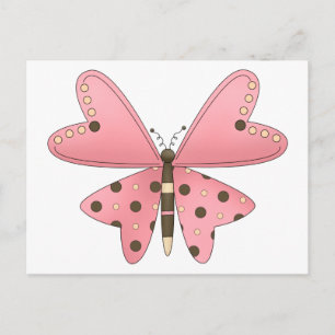 Cute as a Bug · Pink & Brown Butterfly Postcard