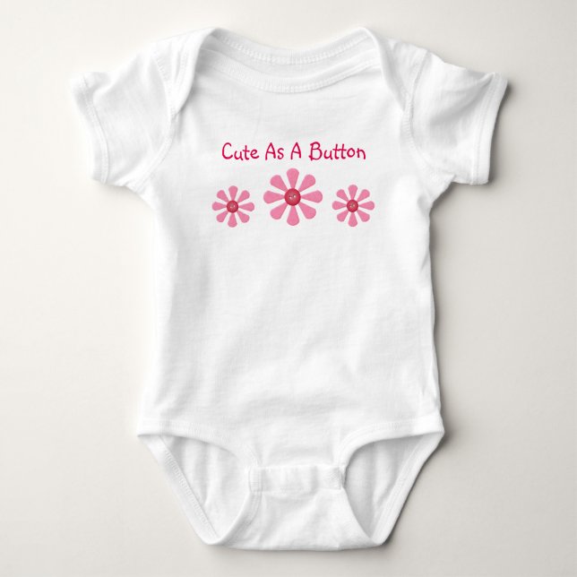 Cute As A Button Baby Bodysuit (Front)