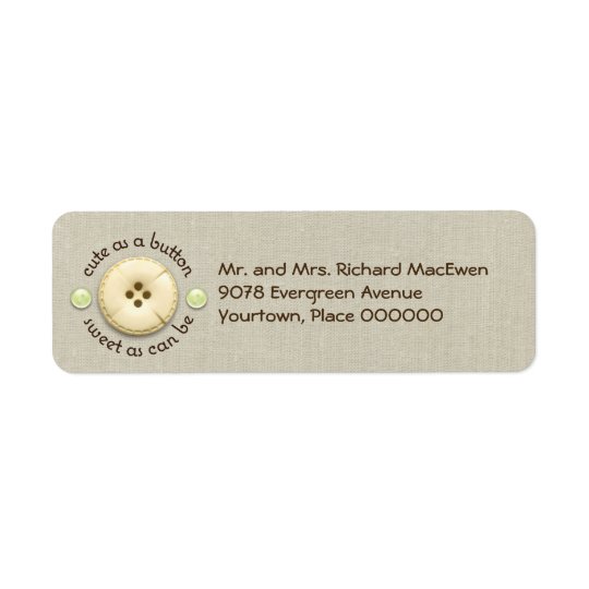 Cute as a Button Baby Return Address Label