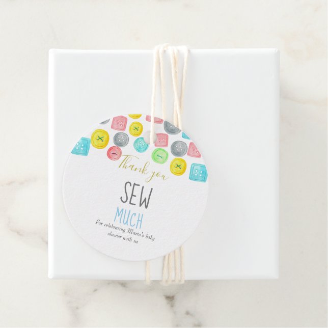 Cute as a button baby shower favour tag (In Situ)