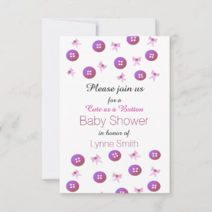 Cute as a Button Baby Shower Invitation