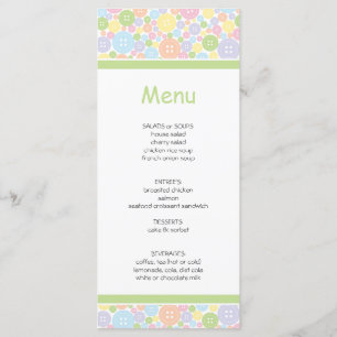 Cute as a Button   Baby Shower Menu