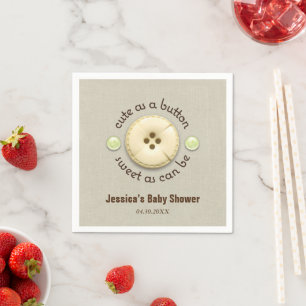 Cute as a Button Baby Shower Napkin