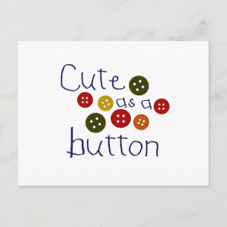 Cute as a button (boy) postcard