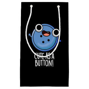 Cute As A Button Funny Sewing Pun Dark BG Small Gift Bag