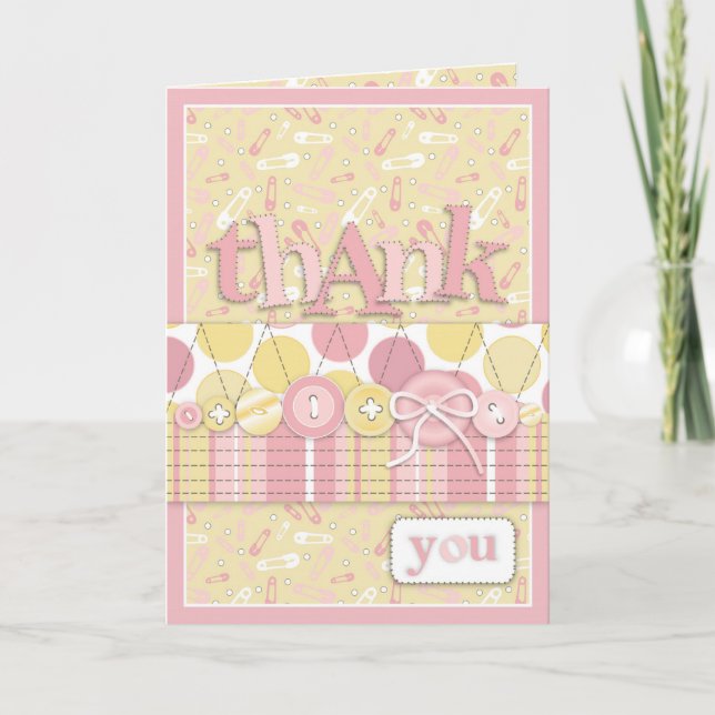 Cute as a Button Girl TY Card (Front)