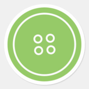 Cute as a Button (Green) Classic Round Sticker