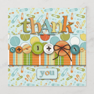 Cute as a Button Thank You Card