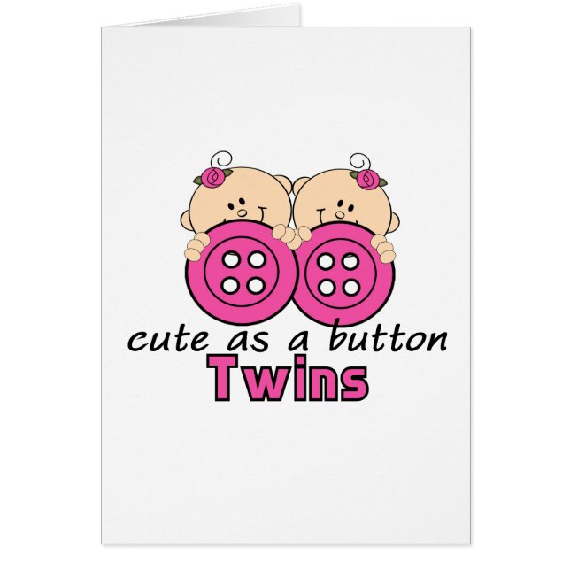 Cute As A Button Twin Girls (Front)