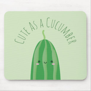 Cute As a Cucumber Funny Kawaii Cutecumber Mouse Mat