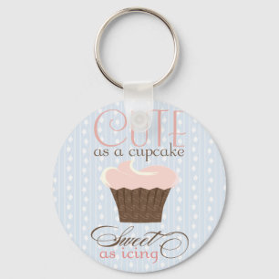 Cute as a cupcake! Pink & Brown Key Ring
