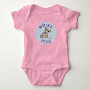 CUTE AS A KITTEN Baby Girl Kitty Cat  Bodysuit