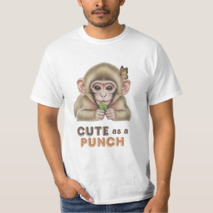 Cute as a Punch Baby Monkey with Butterfly T-Shirt