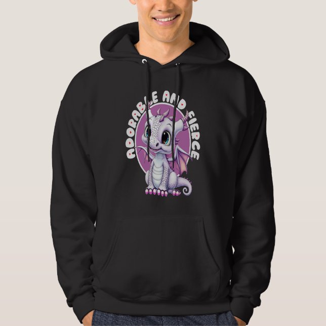Cute As AF Dragon Adorable And Fierce Hoodie (Front)