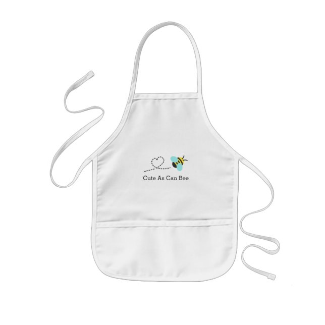 Cute as can bee, for toddlers kids apron (Front)
