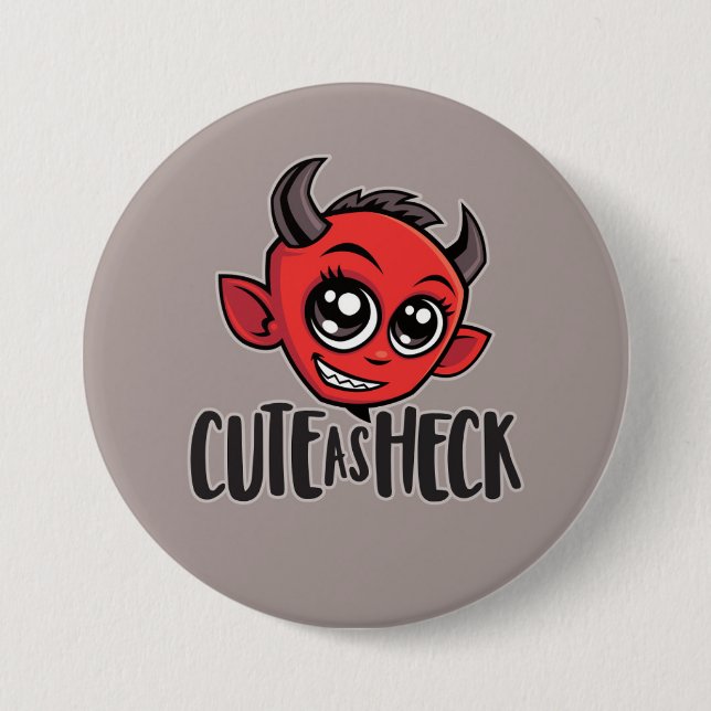 Cute as Heck Devil 7.5 Cm Round Badge (Front)