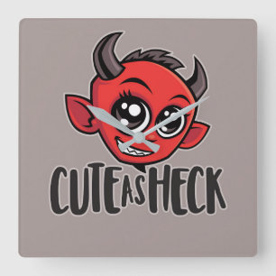 Cute as Heck Devil Square Wall Clock