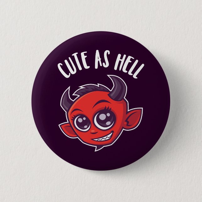 Cute as Hell Devil 6 Cm Round Badge (Front)