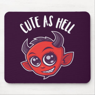 Cute as Hell Devil Mouse Mat