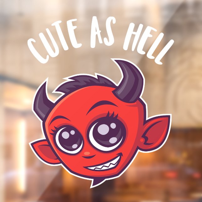 Cute as Hell Devil Window Cling (Sheet 2)