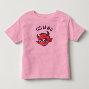 Cute as Hell Devil with Dark Text Toddler T-Shirt