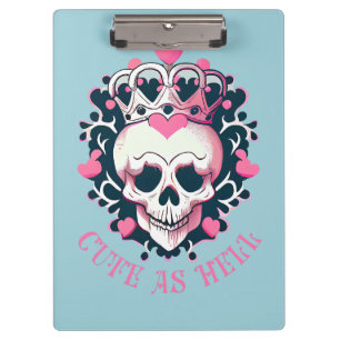 Cute as Hell Schädel mit Krone  Clipboard