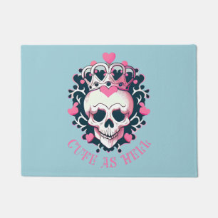 Cute as Hell skull with crown Doormat