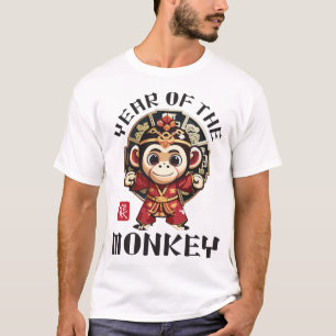Cute Asian Chinese Monkey Zodiac Lunar New Year T-Shirt