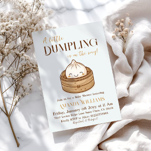 Cute Asian Kawaii Little Dumpling Baby Shower Invitation