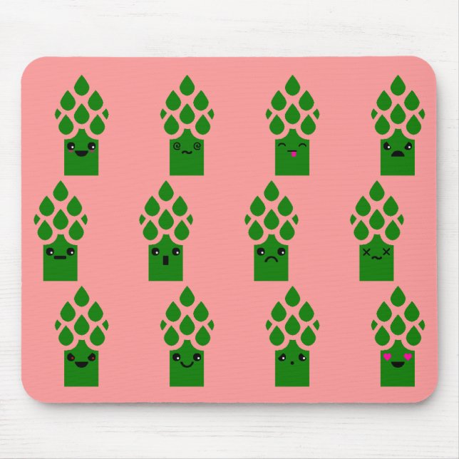 Cute Asparagus Mouse Mat (Front)