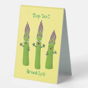 Cute asparagus singing vegetable trio cartoon