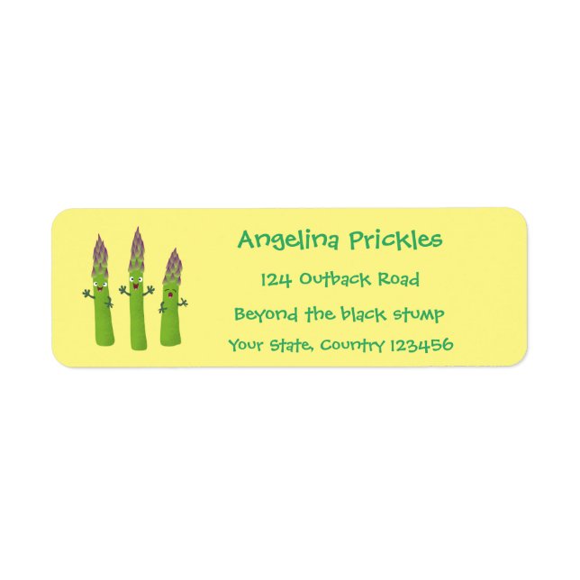 Cute asparagus singing vegetable trio cartoon (Front)
