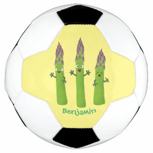 Cute asparagus singing vegetable trio cartoon football