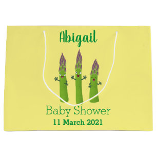 Cute asparagus singing vegetable trio cartoon large gift bag
