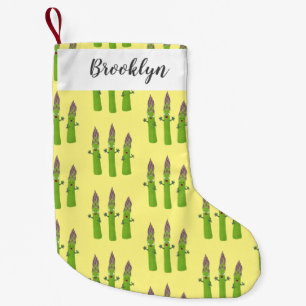 Cute asparagus singing vegetable trio cartoon small christmas stocking